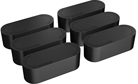 D-Line Cable Tidy Box 6-Pack, Hide & Conceal Extension Blocks, Cable Management Solution, TV Wire Tidy, Made from Electrically Safe ABS Material - 325mm (L) x 125mm (W) 115mm (H) - Small, Black