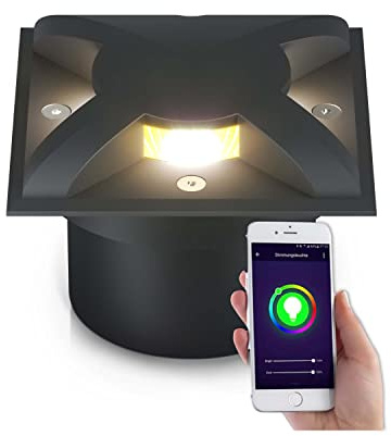 lambado® Bodenstrahler außen mit RGB Farbwechsel über Alexa, Google & App - Bodeneinbaustrahler aussen mit indirektem & blendfreiem Lichtaustritt