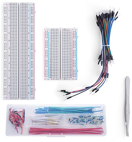 Breadboard Jumper Wires Kit 1PCS 830 & 1PCS 400 tie-Points 65 Pcs Flexible Breadboard Jumper Wires 140pcs 2-125 mm U-Shape JumperWires +1Pcs Tweezer