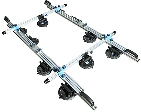 TOPWAY Tile Glass Carrying System Aluminum Telescopic 1.9m-3.45m 250kg Capacity with 10 Vacuum Suction Cups Stone Slab Slate Glass Installation Lifting Splicing Handling Tools