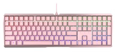 CHERRY MX Board 3.0 S, Mechanische Gaming-Tastatur mit Kabel, EU-Layout (QWERTY), Robustes Aluminium-Gehäuse, RGB-Beleuchtung, MX Brown Switches, Pink