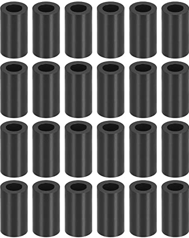 YOKIVE 100Stk Schwarz Rund Distanzstück Unthreaded Unterlegscheibe mit Hoch Isolierung Wirkung Halten Höhe Einheitlich Groß für M4 Schrauben (ABS 4.2mmx7mmx15mm)