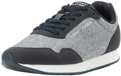 Tommy Hilfiger Herren Runner Sneaker Sportschuhe, Blau (Desert Sky), 44