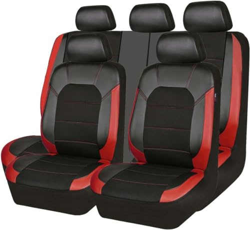 LEJOLI Sitzbezüge Auto Autositzbezüge Universal Set für Audi A3 8P Sportback A3 8P Sportback S A3 8L A3 Sportback A3 8V Sportback Auto Zubehör,Schwarz Rot