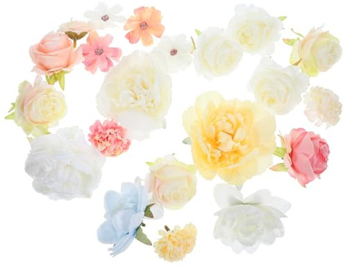 GRIRIW 21stücke Kunstblumen-Stirnband Mit Seidenblumen- Künstliche Blütenköpfe Zum Basteln Kleine Faux-Blumen Für Tischdekorationen Und Haarschmuck