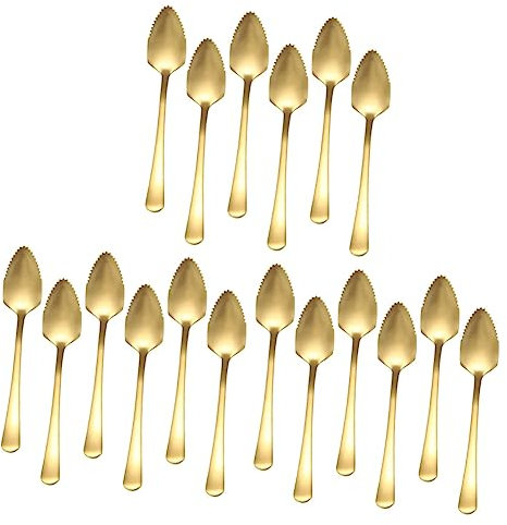 Ciieeo 18pièces Cuillères à Fruits Acier Inoxydable Cuillères à Dessert Glace Pour Cuisine à Domicile Design Ergonomique Avec Poignée Longue Pour Et Fruits