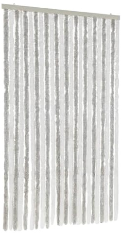 vidaXL Fliegenvorhang Hellgrau und Weiß 100x220 cm Chenille