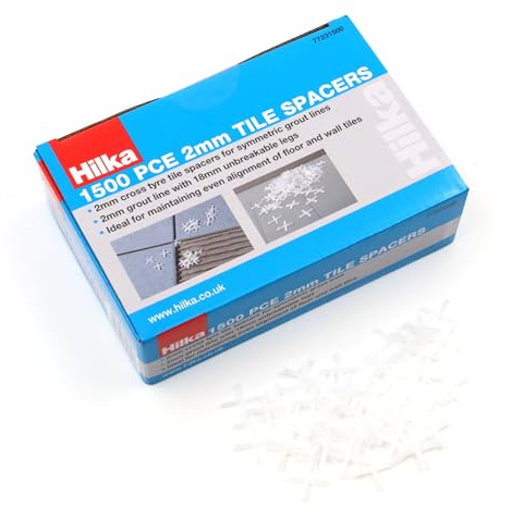 Hilka 77231500 PCE 2mm Tile Spacers Fliesenkreuze, 2 mm, 1500 Stück, blau