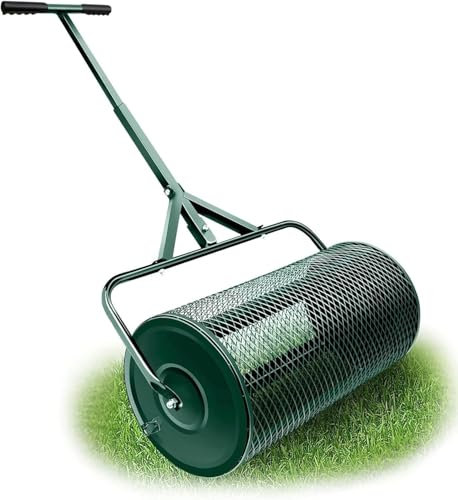 ZJGFCB 24 In Compost Spreader,Lightweight Manure Spreader Adjustable Long Handle,Durable Lightweight For Top Dressing Compost, Dirt, Mulch, Fertilizer, Soil