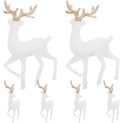 DIYEAH 6stücke Weihnachtsdeko Elch Figuren Teiliges Niedliche Rentier Statuen Für Festliche Anlässe Stilvolle Tischdekoration Hochwertige Plastikornamente Für Weihnachten Und