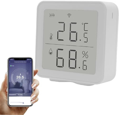 WiFi Thermometer Hygrometer Room, Digital Temperature Humidity Meter with App Notification Alert, Indoor Temperature Monitor for Baby Room, Greenhouse, Office