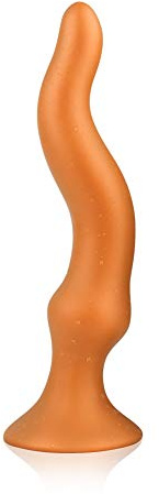 SXOVO Super Weicher Anal Plug Lang Gewundener Anal Dildo mit Starkem Saugnapf Analplug# für Frauen Silikon Butt Plug für G-Punkt Massage Prostata Stimulation Sex Spielzeug für die Männer (M)