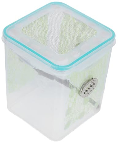 Happyyami Praktische Reptil Fütterungsbox Aus Robustem Material Terrarium Für Mantiden Und Kleine Insekten Luftdurchlässige Zuchtbox Für Spinnen Und Reptilien Klarer Beobachtungsbehälter