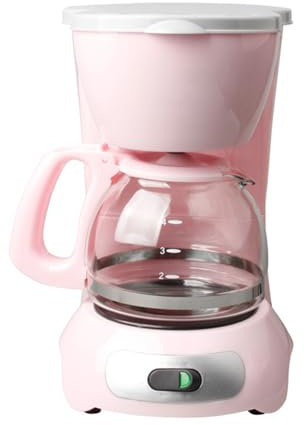 Dxysyldrun Caffettiera da ufficio, piccola macchina da caffè a goccia isolata per 4-6 persone Home American Coffee Filter Office Brewing Tea, rosa