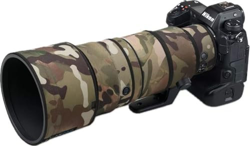 ROLANPRO Copriobiettivo mimetico per Nikon Z 400 mm f4.5 VR S, antipioggia, custodia protettiva per obiettivo, #4, mimetica per tutti i terreni, impermeabile