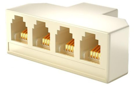 TOWARDSNAN Adaptateur répartiteur de ligne téléphonique RJ11 4 voies 6P4C 6P2C améliore l'efficacité de la communication dans les maisons et les bureaux