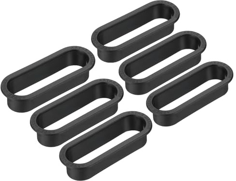 PATIKIL 4 Inch Oval Desk Grommet, 6 Pack Plastic Wire Hole Storage Cable Grommet Management for Office Home, Black