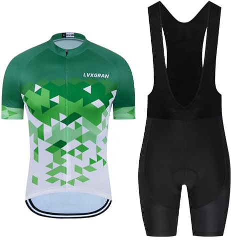 Men's Cycling Jersey Sets Road Bike Jersey Bibs + Shorts with 20D Gel Pad MTB Riding Clothing Kit