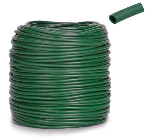KINGLAKE Flexible Tying Tube, 3mm x 50m Green Garden Plant Ties for Climbing Plants, Plastic Garden String Ball for Tomatoes, Rose, Vegetables Support