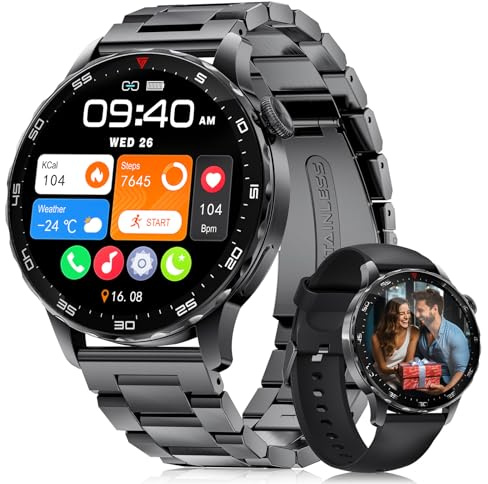 LIGE Montre Connectée Homme avec 1.43 AMOLED Écran/730mAh Batterie,Smartwatch Homme avec 100+ Modes Sportifs,24/7 Moniteur de Fréquence Cardiaque et Sommeil pour Android iOS