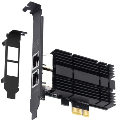Asyduey Tarjeta de Red PCIE de 2,5 G A RJ45 con Chipset I226, Puertos Gigabit Ethernet Duales, Adaptador de Red de 100/1000/2500 Mbps para PC.