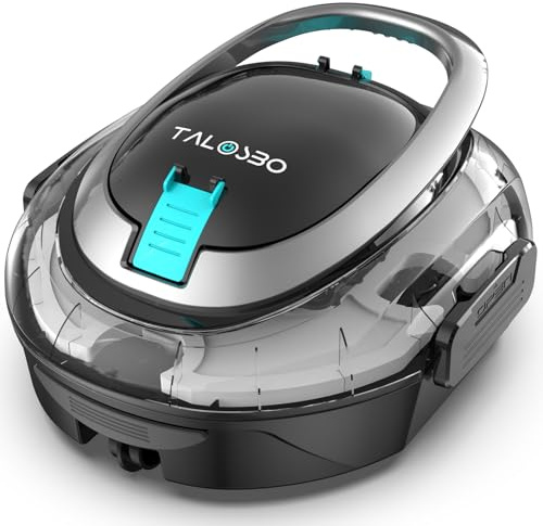(2026 Upgrade) TALOSBO S2 Robot Piscina,Doble Filtración, Doble Motor Robot Limpiafondos Piscina Sin Cable, 90 Min Autonomía, Autoaparcable, para Piscinas de Fondo Plano 85 m²