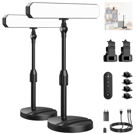 NEEWER BASICS Kit Lampada Scrivania a LED con Supporto 11”/Morsetto Monitor, 2pz(12W) CRI95 Bicolore Luce per Videoconferenza Zoom per Laptop Computer Webcam, Compatibile con iPhone Riprese Video, L10