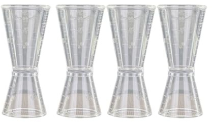 Generico Misurino a Doppia Testa da 1 Oncia Professionale, Set 4 Pezzi per Cocktail e Misurazione Alcolica, Strumento da Bar Graduazioni Precise per Uso Domestico e Party