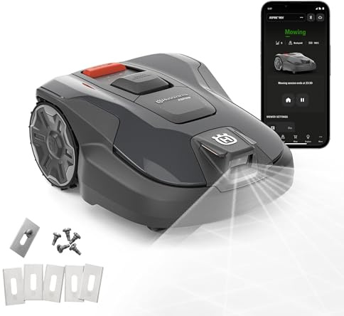 Husqvarna Automower® Aspire R6V Mähroboter ohne Begrenzungskabel | AI-Vision, GPS-Navigation - inkl. Endurance Messer. Für Rasenflächen bis zu 600 m² entwickelt - WiFi-Abdeckung benötigt