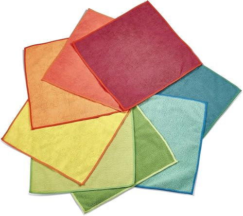 Spontex Microfibre Cloths for Cleaning | 8 Microfibre Collection Cleaning Cloths | For Use as Dusters, Dish Cloths & Kitchen Towels | 30 x 30cm | Assorted Colours | 8 Count