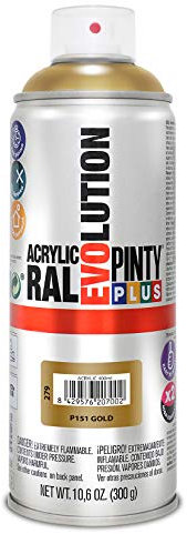Pintura spray Acrílica Brillo PINTYPLUS EVOLUTION 270cc Gold P151