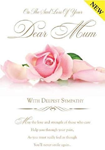 Write From The Heart Pink Rose - Sad Loss of Dear Mum Mother - Deepest Sympathy Condolence Card