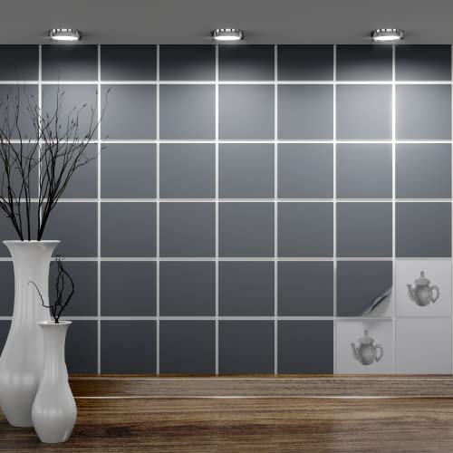 FoLIESEN - Fliesenaufkleber 10x10 cm | selbstklebende Fliesen-Folie für Bad & Küche | entfernbare Klebe-Folie für Wandfliesen Küchenrückwand & Bordüren | 20 Klebefliesen, .:Betongrau matt