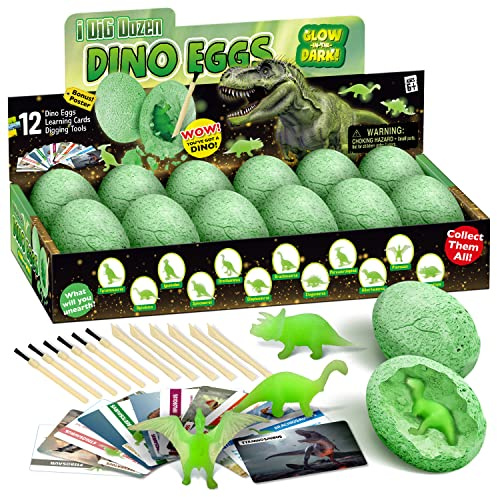 Dr.Daz - Oeuf De Dinosaur Fluorescent, Kit De Jouet De Dinosaure Scientifique, Enfants De 6 Ans Et Plus,Jouet Éducatif De Fouille Archéologique Stem, Cadeau d'anniversaire