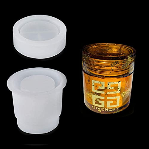 iSuperb Molde de Epoxi de Botella con Tapa Moldes de Resina de Silicona Frascos Pequeños Resina Epoxi Moldes para Botellas Pequeñas para Almacenamiento de Accesorios de Joyería (Molde de Cilíndrico)