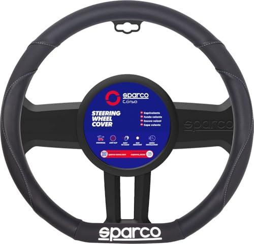 Sparco Coprivolante 'Flat Bottom' Nero - Compatibile con Citroën/Peugeot/Renault/Toyota/Volkswagen