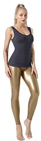 JOPHY & CO. Pantalon ajusté skinny pour femme Noir mat Bi-élastique cuir Push-Up (code 9810)