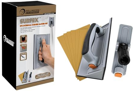 ROLLINGDOG Levigatrice manuale angolare per cartongesso, 6 pezzi, carta vetrata a rete di ossido per pulizia e lucidatura di pareti angolari