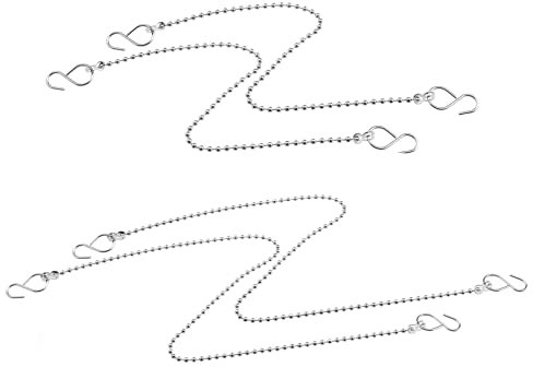 eMagTech 4pcs Catena di Bacino Tipo Sfera con Gancio a Forma di S Catena Tappo per Lavello Vasca da Bagno in Acciaio Inox per Vasca Lavello Cucina Lavabo