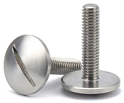 10 Stück 304 Edelstahl Ein-Wort-Schlitz Große Flachkopf-Schlitzschraube Flachrundkopfschraube M2,5 M2 M3 M4 M5 M6, M6