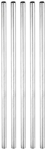 sourcing map Manchon Filetée Rond Écrou Accouplement M4x0.7mm Femelle Filetage 150mm Raccorder Tige Barre Goujon Tube Écrou Connecteur pour Rallonger, Argenté Paquet de 5