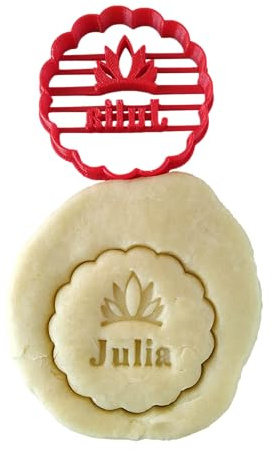 Cortador de galletas de corona de princesa - Acanalado - Personalizable con el nombre