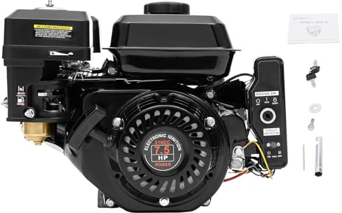 Cbhfmljd 212CC 7.5HP 4-Stroke Electric Start Engine Go Kart OHV Gasoline Engine Motor, Go Kart Gas Engine Motor for Compressor Scarifier Lawnmower Pump Generator Flail Mower Dust Collector Mower