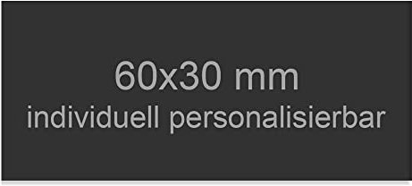 Jung Edelstahl Design Türschilder - Namensschilder V2A Edelstahl - incl. Gravur - Hinweisschilder Edelstahl/anthrazit oder weiß wählbar (Anthrazit RAL 7016, 60x30 mm)