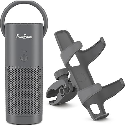 Pure Enrichment PureBaby On-the-Go Air Purifier - Portable Stroller Air Purifier & Adjustable Clamp for Car Seat, Crib, Bassinet & Playpen - True HEPA Filter Removes 99.97% of Allergens Around Baby