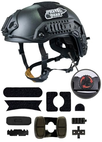 FMATAL GEAR Maritime Fast Helmet ABS for Airsoft Helmets Tactical Helmet Paintball Outdoor Sports Hunting Shooting (M/L, BK)