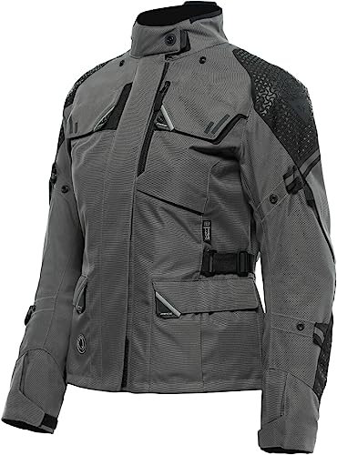 Dainese - Ladakh 3L D-Dry Lady Jacket, Chaqueta de Moto Touring Impermeable, Protectores de Hombro y Codo, 4 Estaciones, Chaqueta de Moto para Mujer, Iron-Gate/Negro, 54