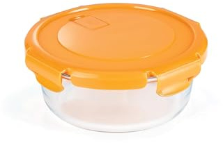 nutrifresh Airclip - Recipiente de vidrio de 950 ml para almacenamiento de alimentos (6 unidades), vidrio de borosilicato con tapas herméticas, perfecto para preparación de comidas, sin BPA y sin