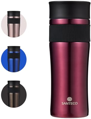SANTECO Kafferesemugg 510 ml, termosflaska av rostfritt stål, isoleringsflaska för varma drycker, läckagesäker termoskanna vin