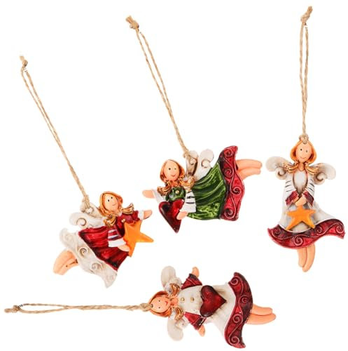 CORHAD 4stücke Engel Anhänger Weihnachten Baum Hängeornamente Weihnachtsdekoration Langlebiges Hängeornament Für Zuhause Wand Tür Flur